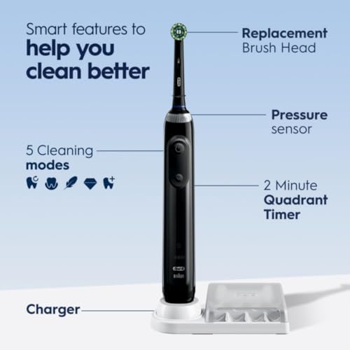 Oral-B Pro 5000 Smartseries Power Rechargeable Electric Toothbrush with Bluetooth Connectivity, Black Edition