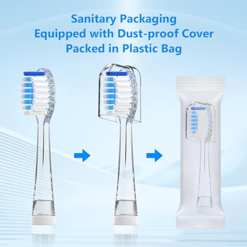 Compatible with Seago SG513/SG977/SGEK6/DT-K6 Electric Toothbrush Replacement Brush Heads,for Seago Kids Electric Toothbrush 3+Years with dust Cover,10 Pack (Blue, Medium)