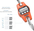 Hanging Scale Handheld 880lb/400kg Crane Scale Luggage Scale,with ABS Plastic case & Big LCD Display, Portable Digital Mini Crane Scale Fishing Scale，for Gym,Hunting,Travelling,Farming（Orange）
