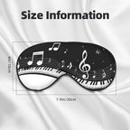 Piano Keys with Musical Notes Print Double Side Sleep Eye Mask, Adjustable Night Eye Cover for Women Men