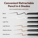 RED Pro GROOMANE Barber Line Up Pencil – Retractable Hairline & Beard Outline Pencil for Edge Ups, Eyebrow Mapping & Mustache Shaping, Waterproof & Sweatproof, Men Grooming (White, 1 Count)