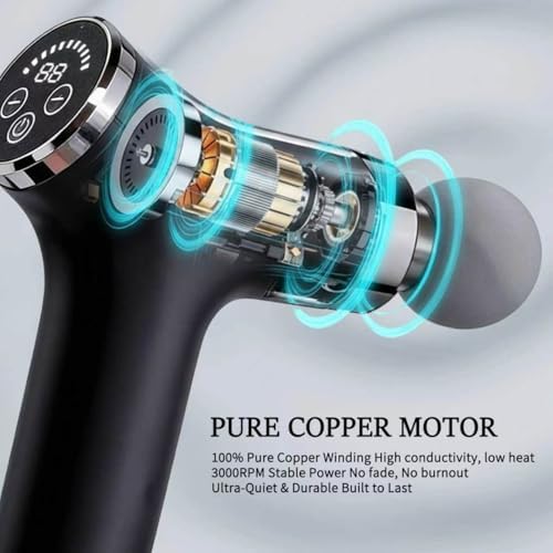 Sfozstra Deep Tissue Massage Gun: Handheld Electric Percussion Muscle Massager with 12-Speed Intelligent Feedback System & AI-Powered Response - Detachable Extended Handle for Back Leg Pain Relief