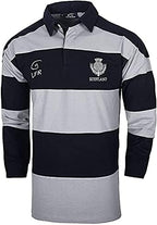 Scotland Crest Long Sleeved Striped Rugby Polo Shirt