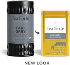 Tea Forte Earl Grey Premium Loose Leaf Caffeinated Black Tea Blend Canister, Makes 35-50 Cups