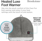 Brookstone Electric Foot Warmer | Ultimate Relaxation with 4 Adjustable Settings for Custom Warmth | Soft Sherpa-Lined for Supreme Comfort | Feet Heater for Sofa, Desk or Anywhere | 100% Polyester
