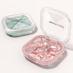 4-Compartment Pill Organizer, Small Pink Portable Pill Case for Daily Vitamins, Supplements & Medication, Travel-Friendly Compact Design, Stylish Cute Medicine Pill Box Pill Holder