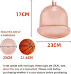 Elitzia Vacuum Therapy Cups 3000ML/101Fl.oz Cupping Machine Accessories for Body Contouring XL Silicone Cups with 9.05" Base & 6.69" Height 1 Pair ETHX005 Peach