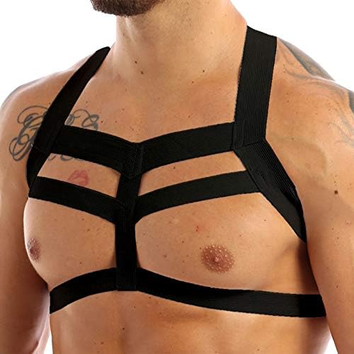 dPois Men's Strong Nylon Shoulder Support Brace Body Chest Harness Lingerie Belts