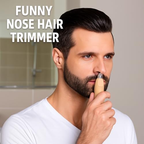 Finger Shaped Nose and Ear Hair Trimmer | Battery Operated Portable Grooming Tool for Men and Women | Funny Gag Gift, Stocking Stuffer, Novelty Travel Accessory for Discreet Hair Removal