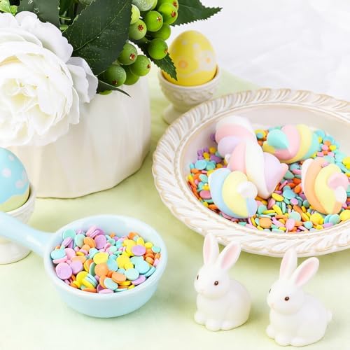 Easter Pastel Confetti Sprinkles for Cake Decorating, Mix Edible Rainbow Flat Round Sugar, Ideal for Cookie, Macaron, Cupcake, Ice Cream Topping