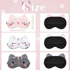 Haysandy 3 Pieces Sleep Mask for Kids Girls Cute Cat Sleeping Eye Cover Soft Mask Comfortable Funny Animal Night Eye Blindfold Cover for Kids Girls Women Home Travel(Cat)