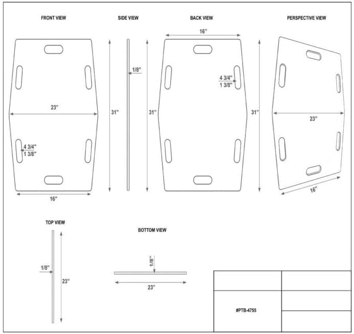 Patient Transfer Sheet Slide Board, 31" x 23" Long and Strong Slider Board with 250 Lbs. Weight Capacity