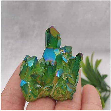 Health & Household 1pcs New Green Electroplated Vug Crystal Quartz Specimen ElectroplatingCrystal Clusters Decoration Gift Healing (Size : 80-100)