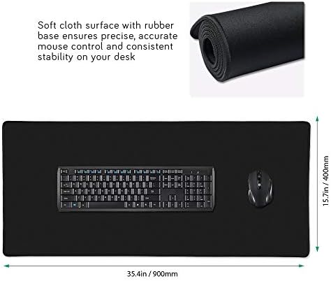 XXL Professional Large Mouse Pad & Computer Game Mouse Mat (35.4x15.7x0.12IN, 90x40 Black)