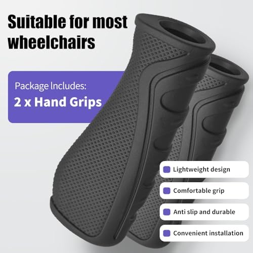 ‌Drive Wheelchair Handle Grip Replacement Set – Anti-Slip Hand Grips (2-Pack), Ergonomic Rubber Cushioning for Manual/Power Wheelchairs, Rollators & Mobility Scooters