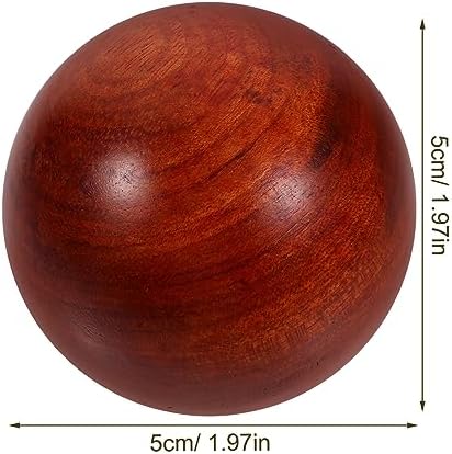 Healifty Rosewood Hand Exercise Ball 2 Inch Wooden Muscle Stretch Ball for Hand Therapy Finger Strengthening and Stress Relief