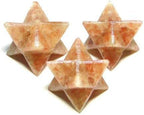 Jet Energized Sunstone Merkaba 1 inch Star Jet International Healing Spiritual Divine India A++ Crystal Therapy Geometry Image is JUST A Reference