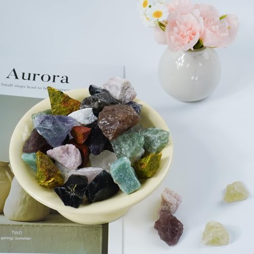 Raw Crystals, Large 1.2-2.0" Healing Crystal Natural Rough Stones for Intuition,Chakra,Meditation,Decoration,Polishing,Energy Work (Citrine, 3.5oz-1.2-2.0"raw Crystals)
