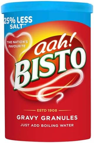 Bisto Reduced Salt Beef Gravy Granules, Great with Beef 190 g Drum (Pack of 1)