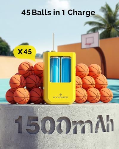 Ball Pump for Sports Balls, Portable Electric Basketball Pump Ultra Fast Inflation, with Digital LED Display Air Pump for Balls, Preset Pressure with Ball Needle for Soccer, Volleyball