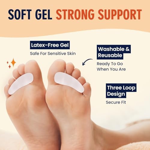 Dr. Frederick's Original Hammer Toe Corrector Gels - 2 Pairs - All-Day Relief for Crooked & Overlapping Toes - Soft Cushioning - Symptomatic Support for Toe Alignment - White - 3 Loop Design