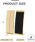 12Pcs Black Beige Foam Heel Strap Cushion Insert Self-Adhesive Shoe Back Strips Liners Grips Pads Tapes Stickers for Loose Shoes Sandals High Heels