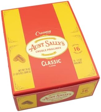 Aunt Sally's Creamy Classic Pralines- 16 count box- New Orleans Most Famous Praline- Handmade Pecan Candy