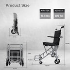 Wheelchair for Adults,Transport Wheelchair Lightweight Foldable,Weighing only 13.3 pounds,Portable Folding Travel Transfer Wheel Chairs for Seniors
