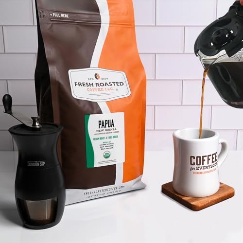 Fresh Roasted Coffee, Organic Papua New Guinea | USDA Organic, 100% Single Origin, Kosher | Medium Roast 5 lb (80 oz) Whole Bean