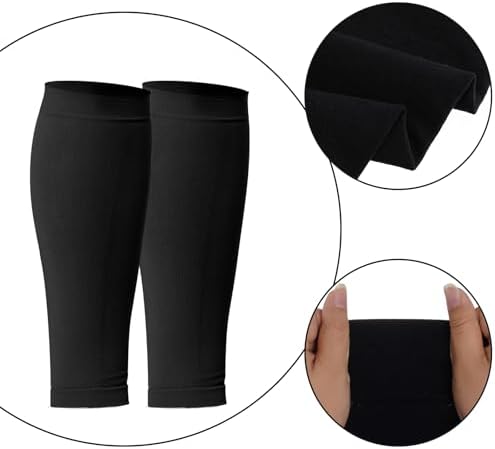 HOVEOX 4 Pairs Calf Compression Sleeves for Men and Women Leg Sleeves Footless Compression Socks for Running Cycling Sports