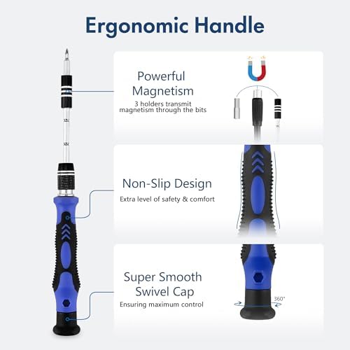 XOOL 140-in-1 Precision Screwdriver Set for Electronics Repair with 120 Magnetic Cr-V Bits, Electronics Tool Kit for Macbook, iPhone, Laptop, PC, Game Console, Tablet