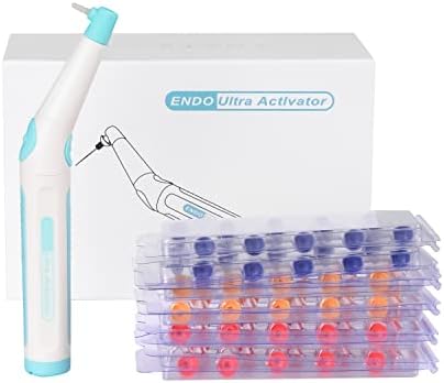 US 60Pcs Tips Basic Instrument USB Recharged Battery Endo Cleaning Sonic Irrigator Ultra Activator (Light Blue)