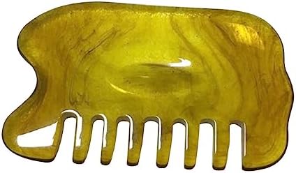 Resin Wax Head Massage Comb Back and Neck Whole Body Meridian Scraping Board Physical Therapy Nursing Hair Spa Health Care Tool,Yellow