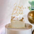 Black Glitter He is Risen Cake Topper, Jesus Easter Holiday Cake Décor, Religious Holiday Jesus Easter Festival Party Decorations Supplies (Gold)