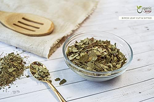 Organic Way Birch Leaf (Betula pendula) Cut & Sifted - European Wild-Harvest | Herbal Tea | Kosher & USDA Certified | Vegan, Non-GMO & Gluten Free | 100% Raw from Albania (1/4LBS / 4Oz)