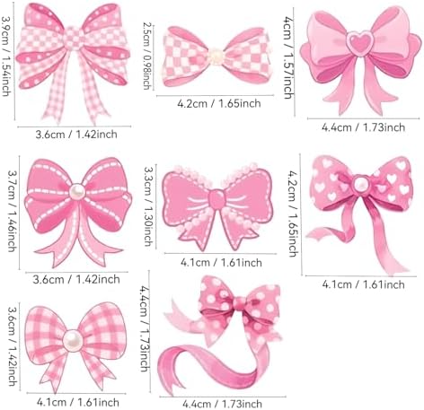48Pcs Edible Pink Bow Cupcake Toppers Wafer Paper Bowknot Cake Decoration She is Trying the Knot Cupcake Toppers Edible Coquette Bows for Bow Theme Birthday Party Decoration Supplies