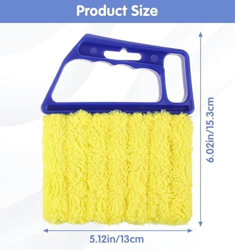 2 Pcs Blind Duster for Wood Blinds, 7-Finger Blind Cleaner Duster Tool, Microfiber Washable Blinds Cleaner Tool for Window & Air Conditioner, Reusable Dusting Brush