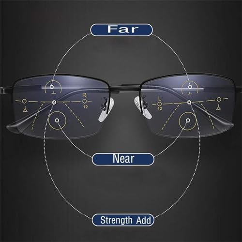 Generic Yiffany IntelliReaders Glasses, Titanium Far and near Dual-Use Reading Glasses, anti-blue light goggles