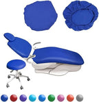 4Pcs/Set Dental Chair Covers, Dental PU Leather Unit, Waterproof PU Leather Protective Dental Full Chair Covers Elastic Stylish Dental Chair Seat Cover, Headrest Backrest Protector, Dentis(Color:Blue)