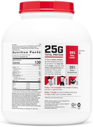 GNC Pro Performance 100% Whey Protein Powder 2.0, Fast Absorbing for Muscle Strength and Recovery, Cookies and Cream, 64 Servings