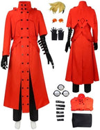Adult Vash the Stampede Costume Suit Anime Trigun Vash Cosplay Uniform Red Trench Coat Halloween Outfits