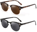 2 Pack Sunglasses Readers for Men Women Vintage Full Lens Reading Sunglasses Outdoor Magnifying Glasses NON BIFOCAL 1.75x
