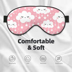 Sleep Eye Mask Girly Clouds and Stars Sleep Mask for Women Men Comfortable Eye Mask with Adjustable Strap Soft Eye Cover Blindfold for Travel Yoga Nap Shift Work