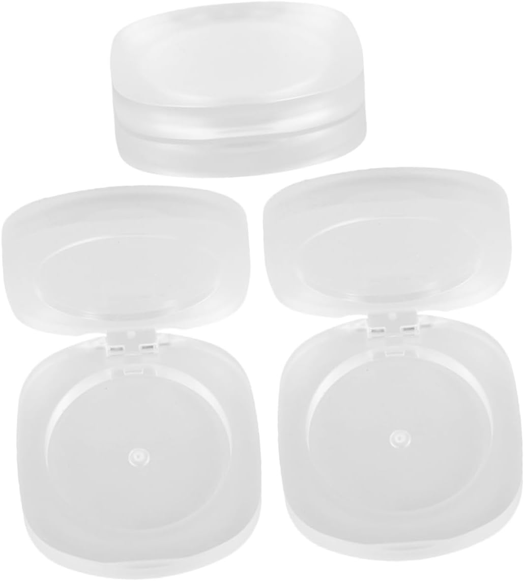3pcs Portable Makeup Organizers Transparent Frosted Highlighter Boxes for Blusher and Eyeshadow Refillable Makeup Sample Containers for Artists and Beauty Enthusiasts