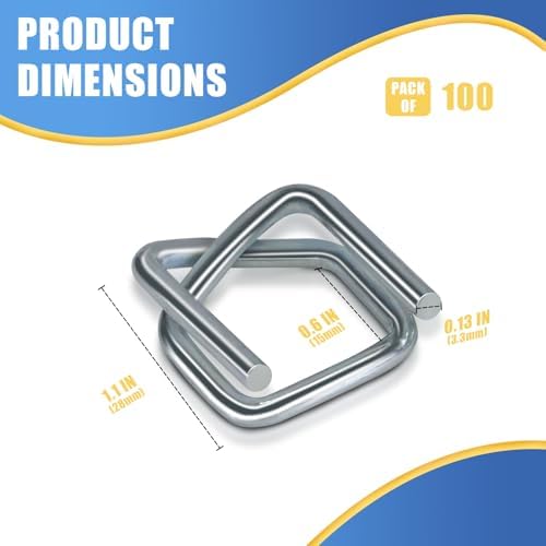Heavy Duty Galvanized Wire Buckle for 1/2" Width Cord Strapping (Pack of 100)-Wire Buckles with Galvanized Coating
