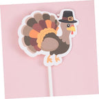 30pcs Thanksgiving Day Cupcake Toppers Turkey Cake Picks for and Photography Decoration for Thanksgiving Celebrations