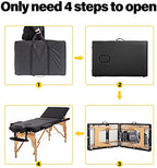 BestMassage Massage Bed Portable Massage Table 24 inch Wide Lash Bed Height Adjustable 3 Folding Spa Table with Non-Woven Bag for Spa Footmassage Facial CareSpa Tattoo