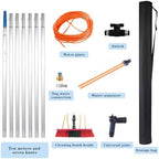 40FT Water Fed Pole Kit Adjustable Solar Panel Cleaning Kit Cleaner Tool for Window Glass Roof Outdoor Glass Brush Window Washing Equipment (40FT)