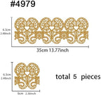 Funshowcase Large Pre-Made Ready to Use Edible Cake Lace Love Heart 14-inch 5-piece Set Golden
