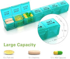 BUG HULL Monthly Pill Organizer, Moisture-Proof Large 28 Days Pill Box with Removable 4 Weeks Pill Case Rows, Medicine Pill Organizer, Travel Pills Organizer with One Month Pill Container for Vitamin